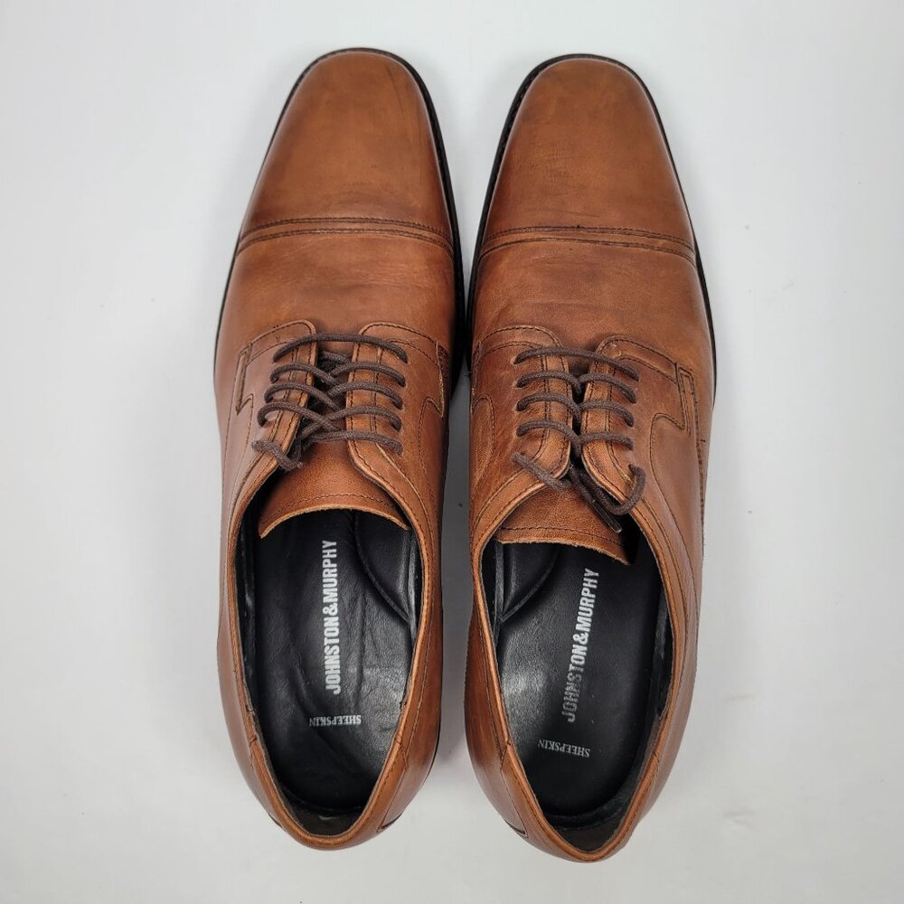 Johnston & Murphy Men's Brown Leather Oxfords Shoes 20-1276 US Size 13M - Picture 5 of 8
